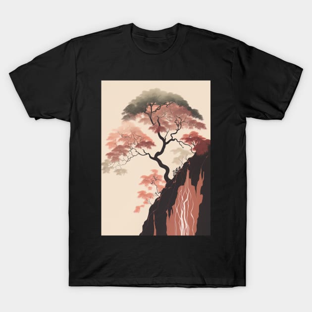 The Japanese Maple's Perch: A Pastel Oasis T-Shirt by Focused Instability